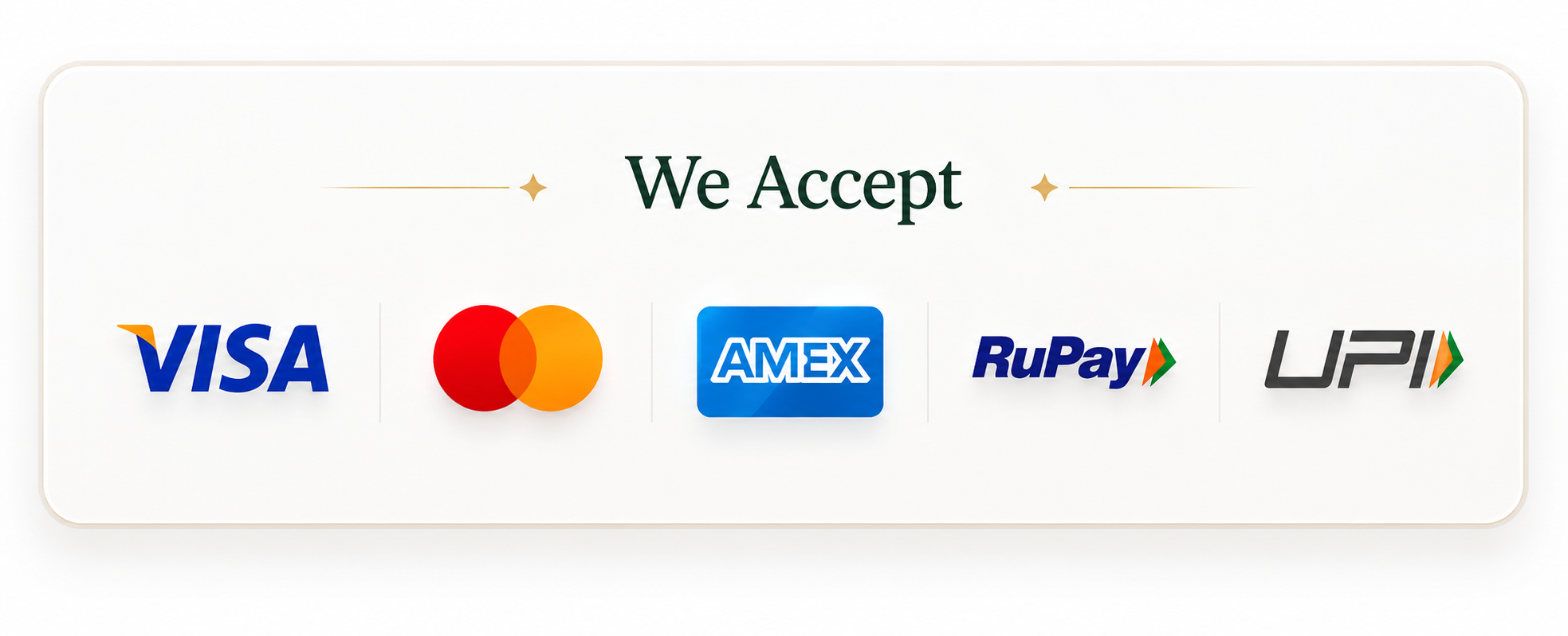 Accepted payment methods